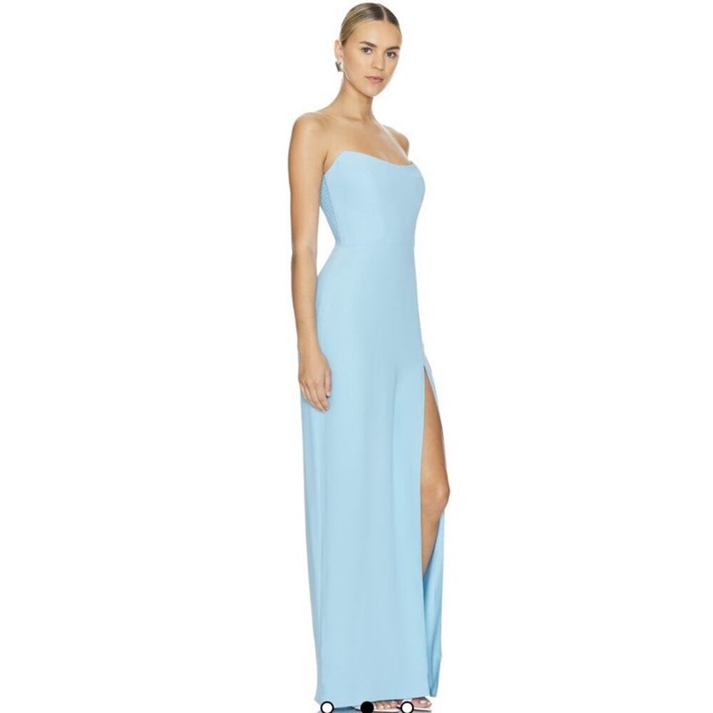 Amanda Uprichard X Revolve Dress Sz M Maxi Bustier Side Slit Party Formal Gown - Picture 2 of 16